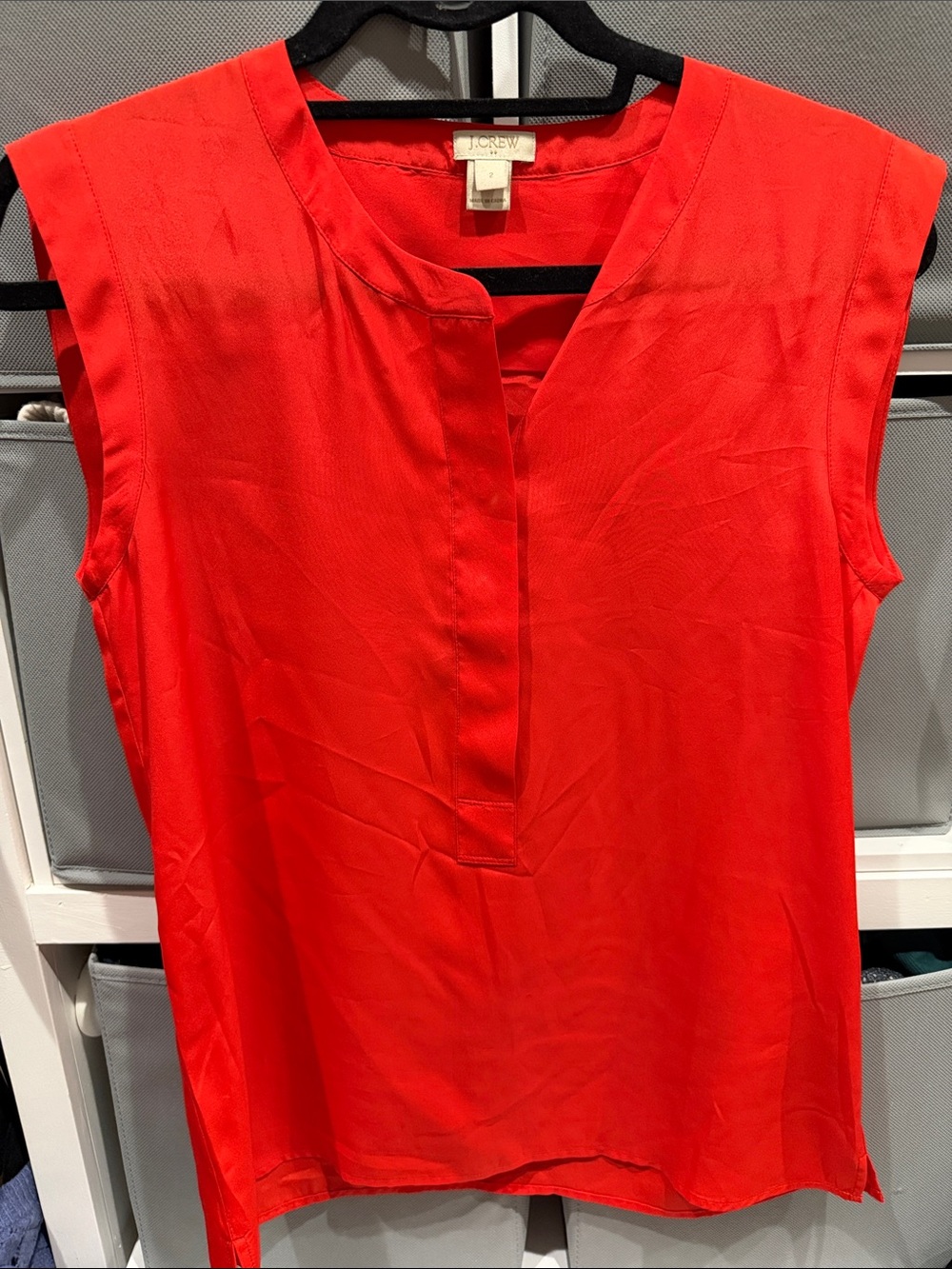 J. Crew Sleeveless red blouse